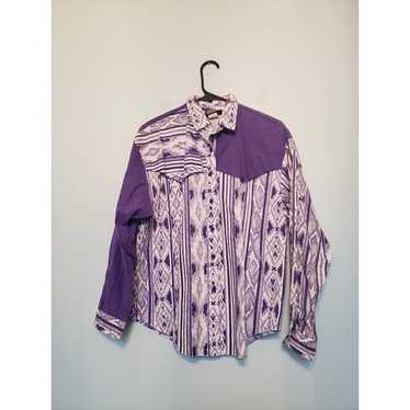 Roughrider Circle T Womens L Shirt Button Front P… - image 1