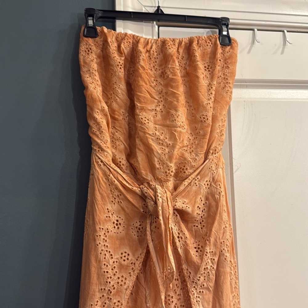 YFB Orange Eyelet Strapless Jumpsuit - image 2