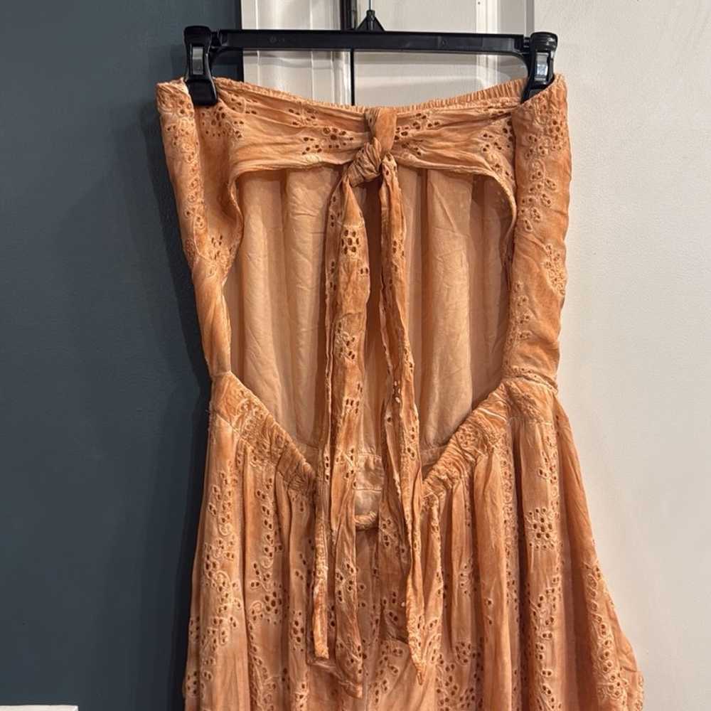 YFB Orange Eyelet Strapless Jumpsuit - image 5