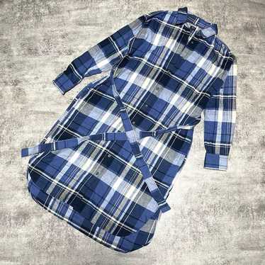 [UNIQLO] Flannel Shirt Dress Long Length Checkere… - image 1