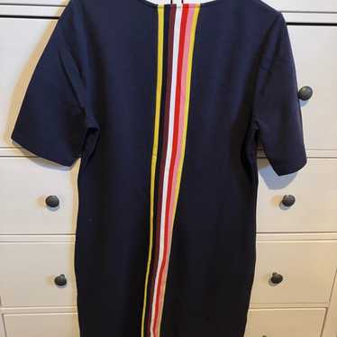 Boden Navy Dress with Colorful Stripes