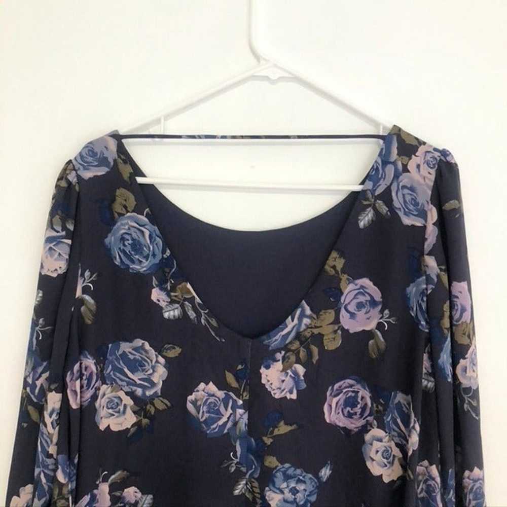 BELLE BADGLEY MISCHKA Navy Blue Green Rose Floral… - image 9