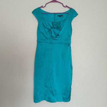 David Meister Blue V neck Tank Bodycon Cocktail Knee length retailer Dress