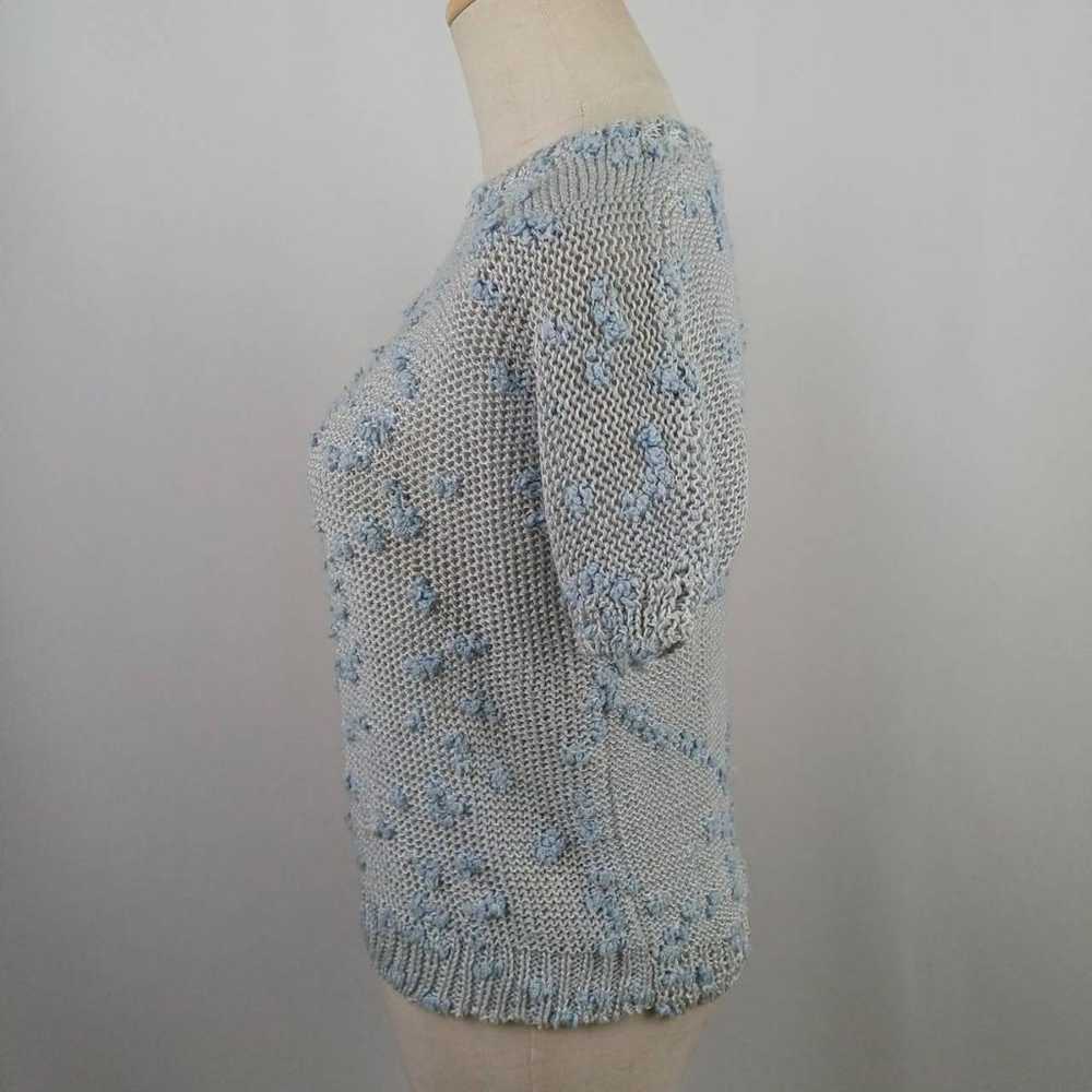 Ladies' Short Sleeve Knit Pullover Light Blue Han… - image 5