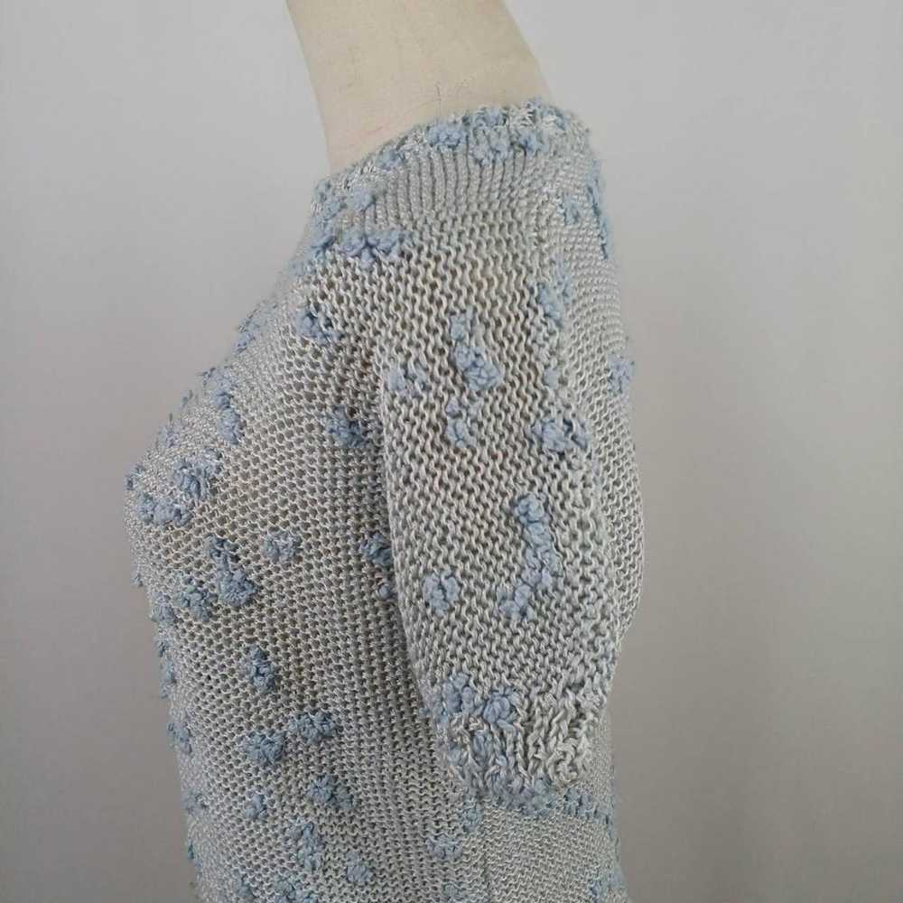 Ladies' Short Sleeve Knit Pullover Light Blue Han… - image 6