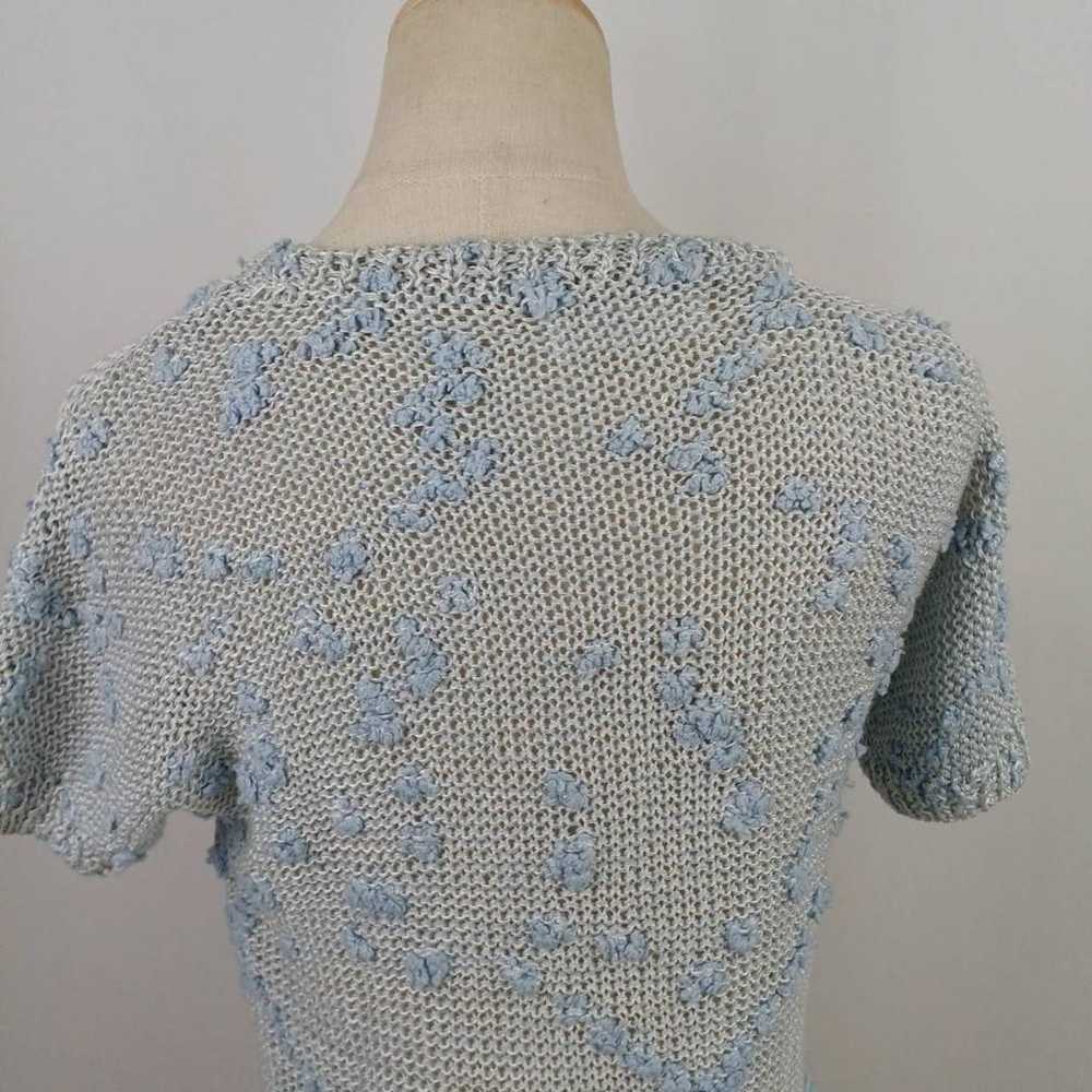 Ladies' Short Sleeve Knit Pullover Light Blue Han… - image 9