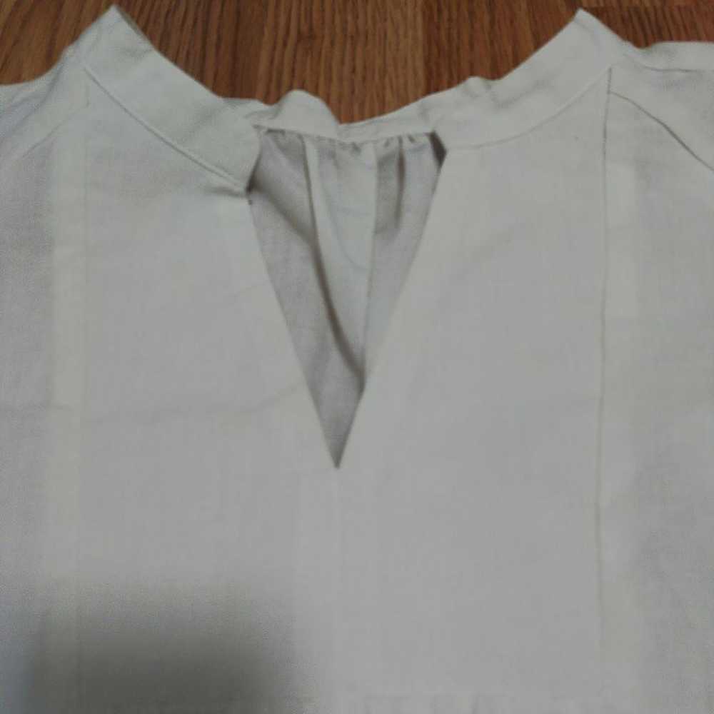 F by ROSSO Easy Linen Volume Blouse White - image 5