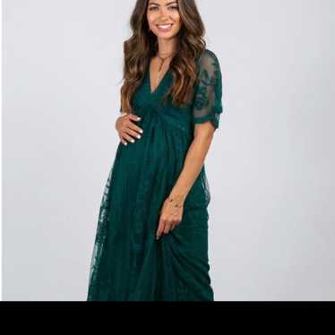 Green Lace Maxi Dress - image 1