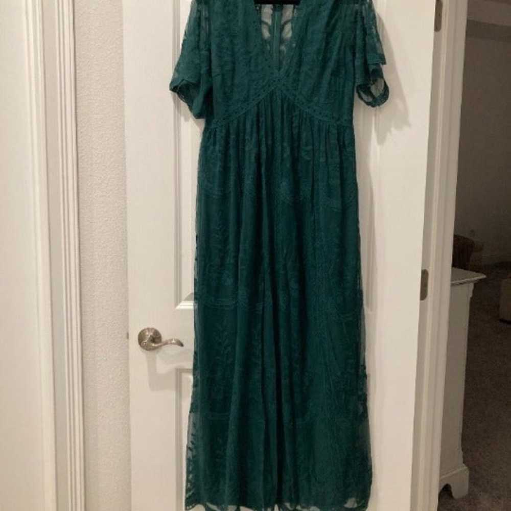 Green Lace Maxi Dress - image 2