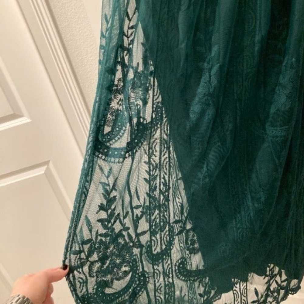 Green Lace Maxi Dress - image 4