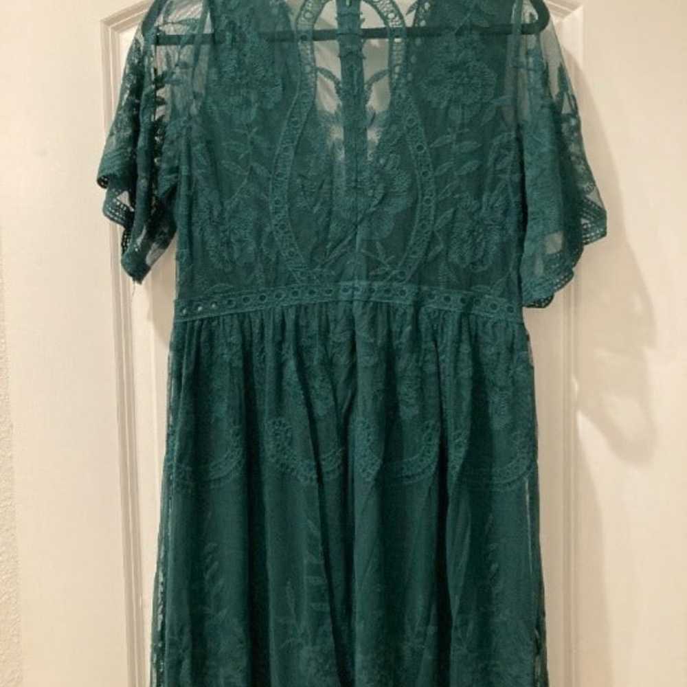 Green Lace Maxi Dress - image 5