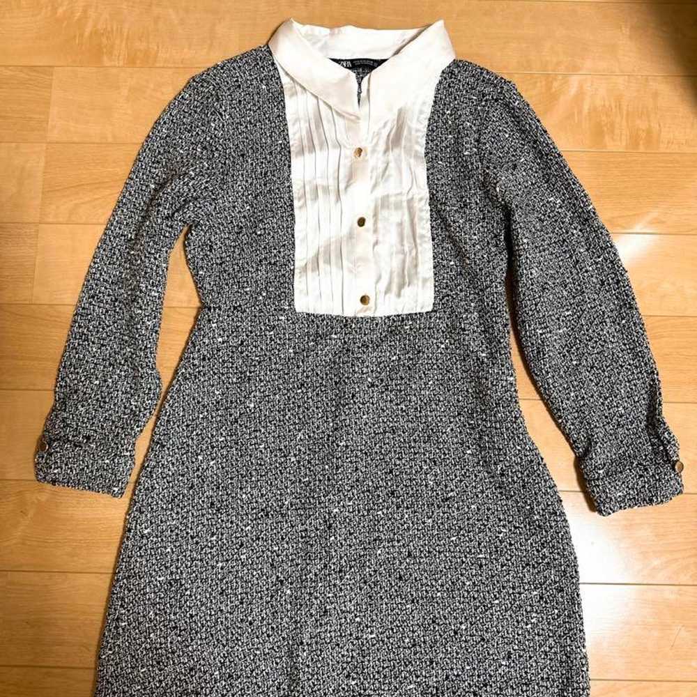 ZARA Tweed Dress Black x White Size M Excellent C… - image 1