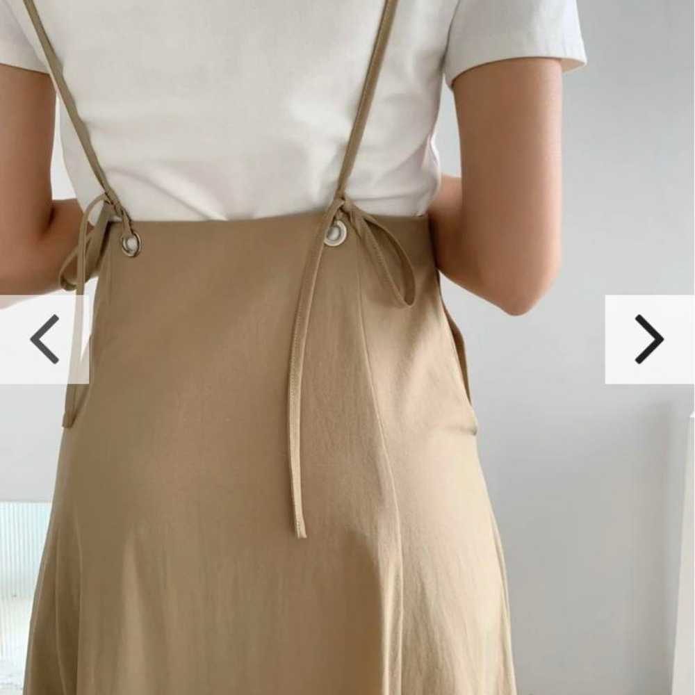 BIRTHDAY BASH Suspender Flare Skirt Beige - image 4