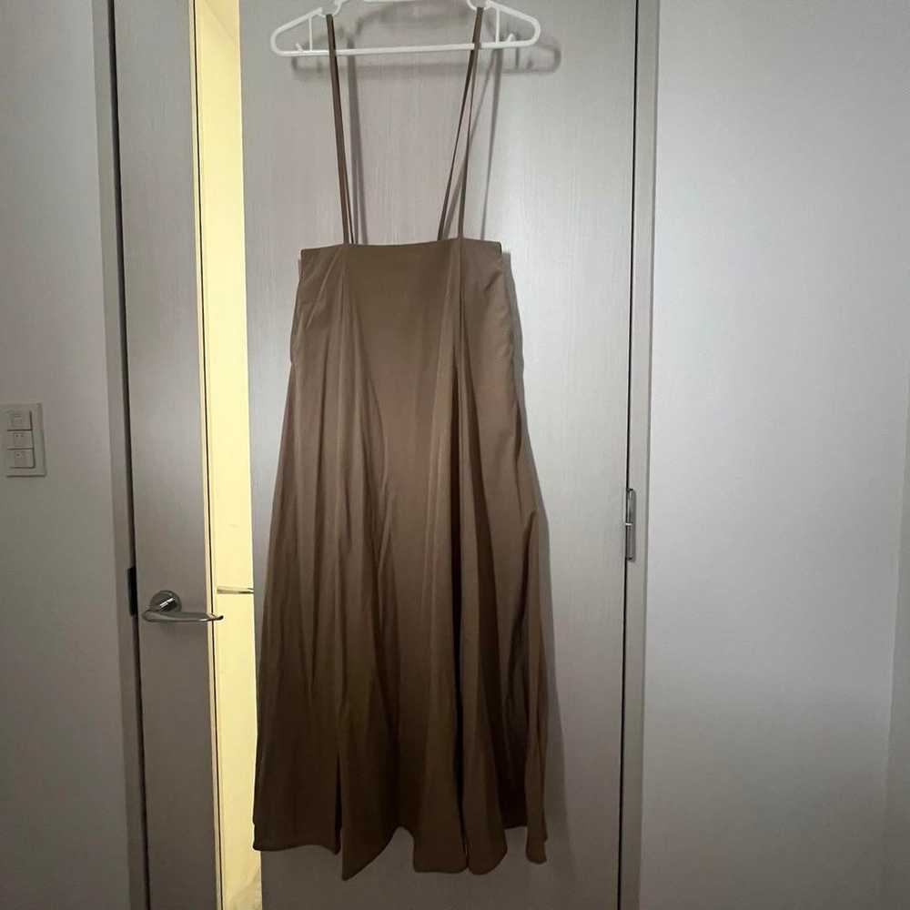 BIRTHDAY BASH Suspender Flare Skirt Beige - image 7