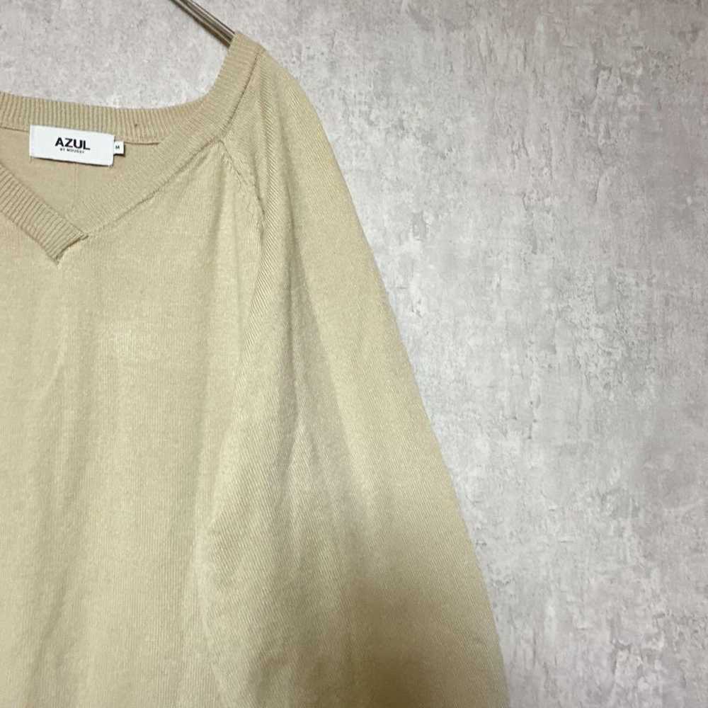 AZUL BY MOUSSY Knit Long Dress V-Neck Beige M - image 4