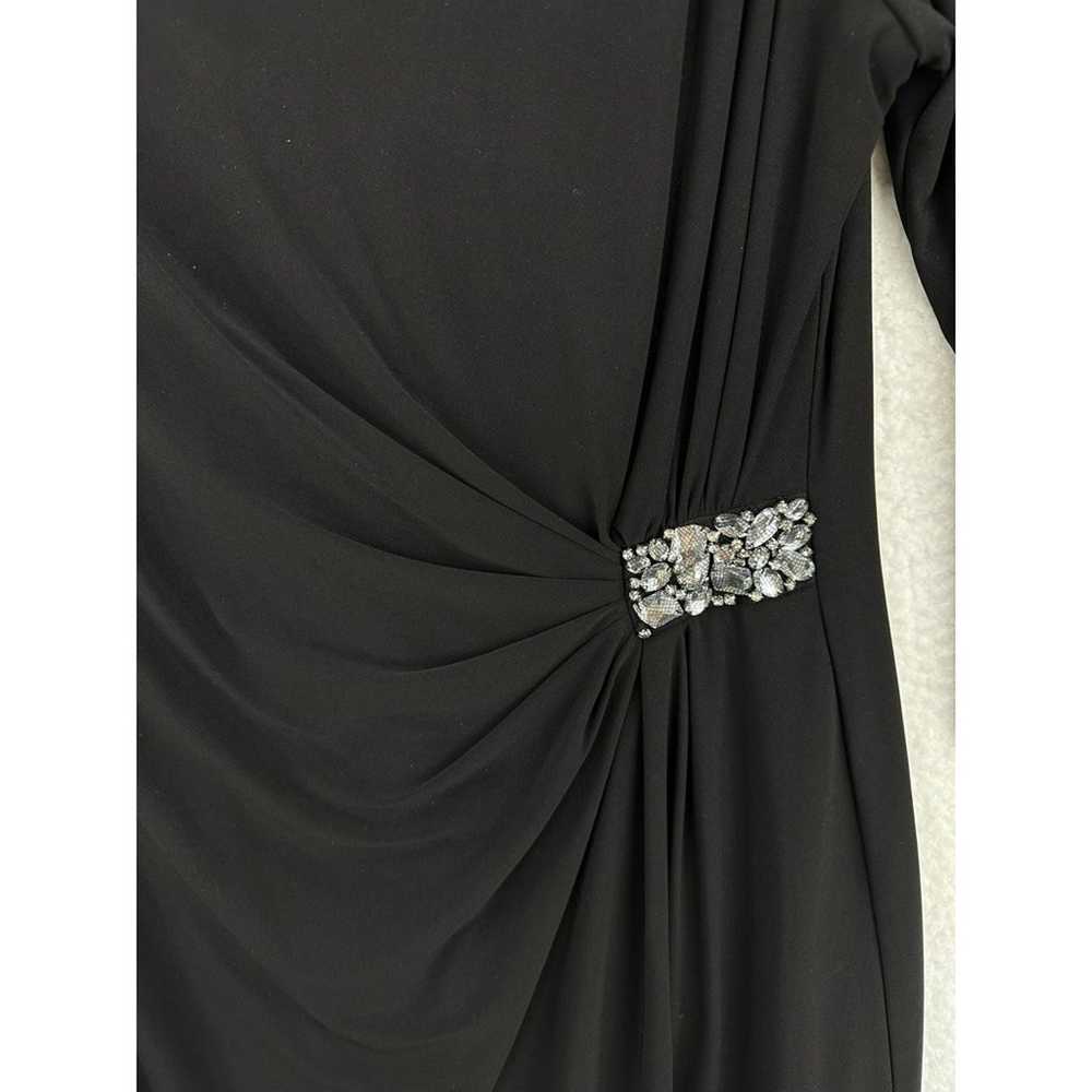 Evan-Picone Sheath Dress Black Ruched Rhinestone … - image 4