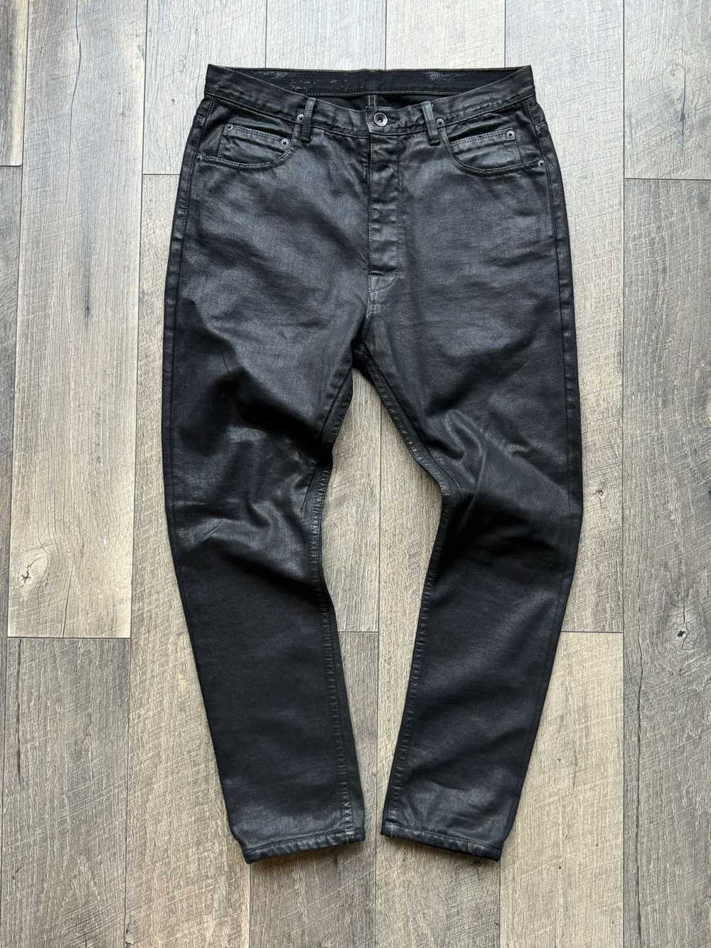 Rick Owens Rick Owen’s Waxed Black Denim Pants Je… - image 1