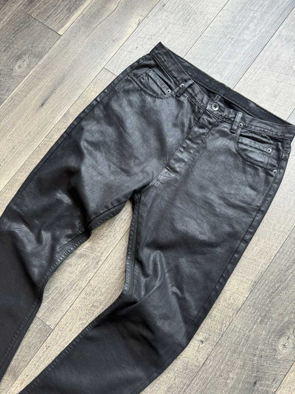 Rick Owens Rick Owen’s Waxed Black Denim Pants Je… - image 2