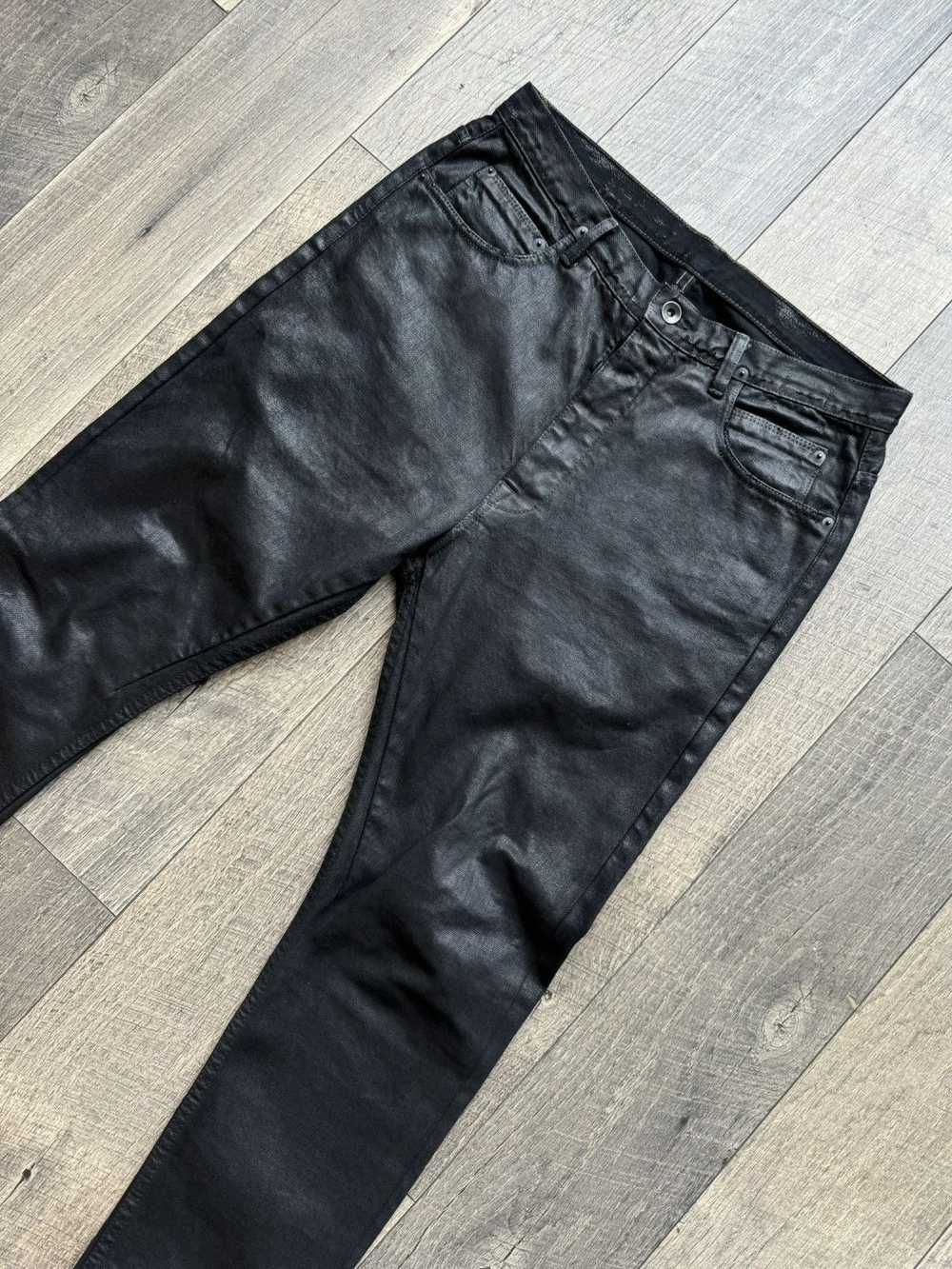 Rick Owens Rick Owen’s Waxed Black Denim Pants Je… - image 3