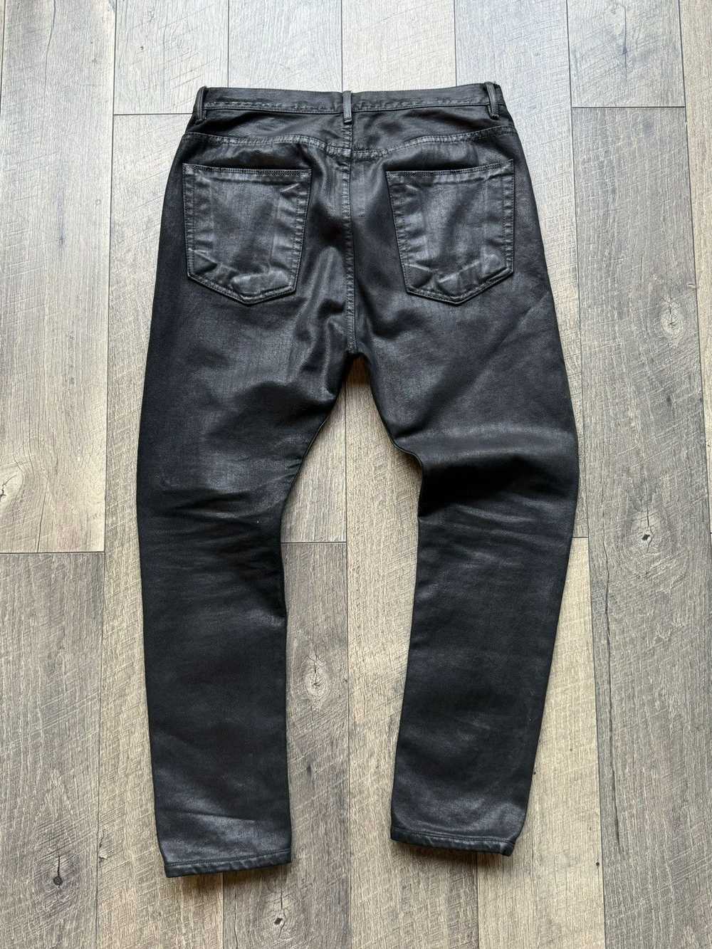 Rick Owens Rick Owen’s Waxed Black Denim Pants Je… - image 9