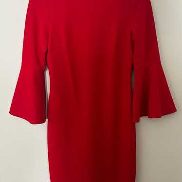 Red Calvin Klein Bell Sleeve Dress