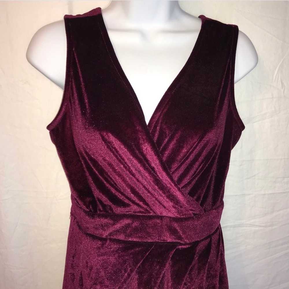 JayJay Retro Velvet Faux Wrap Dress (S) - image 2