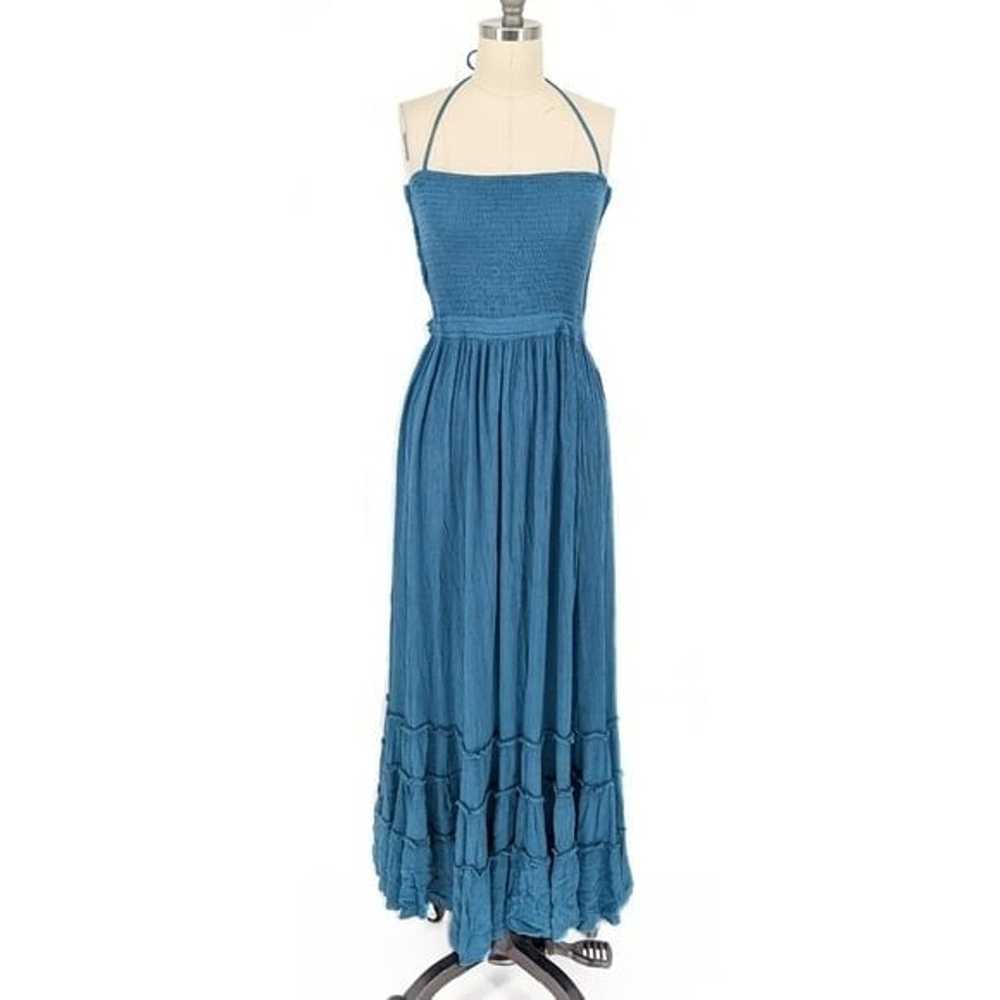 R.Vivimos Smock Backless Maxi Dress Blue S coasta… - image 1