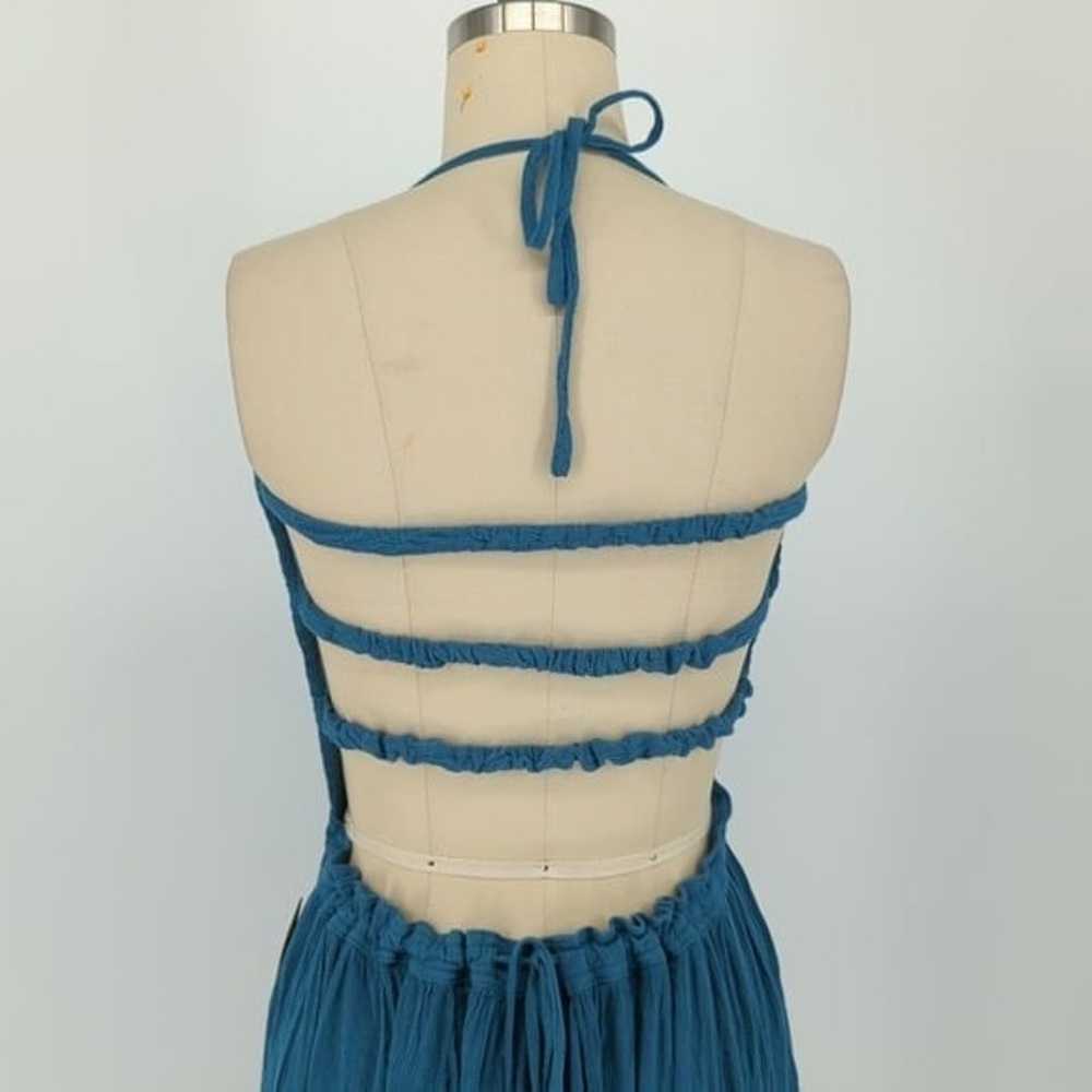 R.Vivimos Smock Backless Maxi Dress Blue S coasta… - image 4