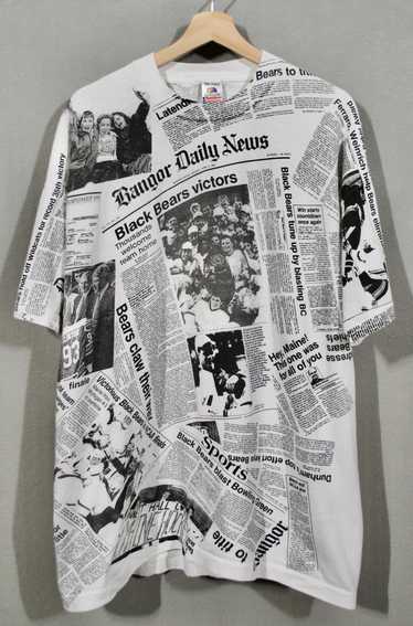 Maine Black Bears Newspaper All Over Print Tshirt 