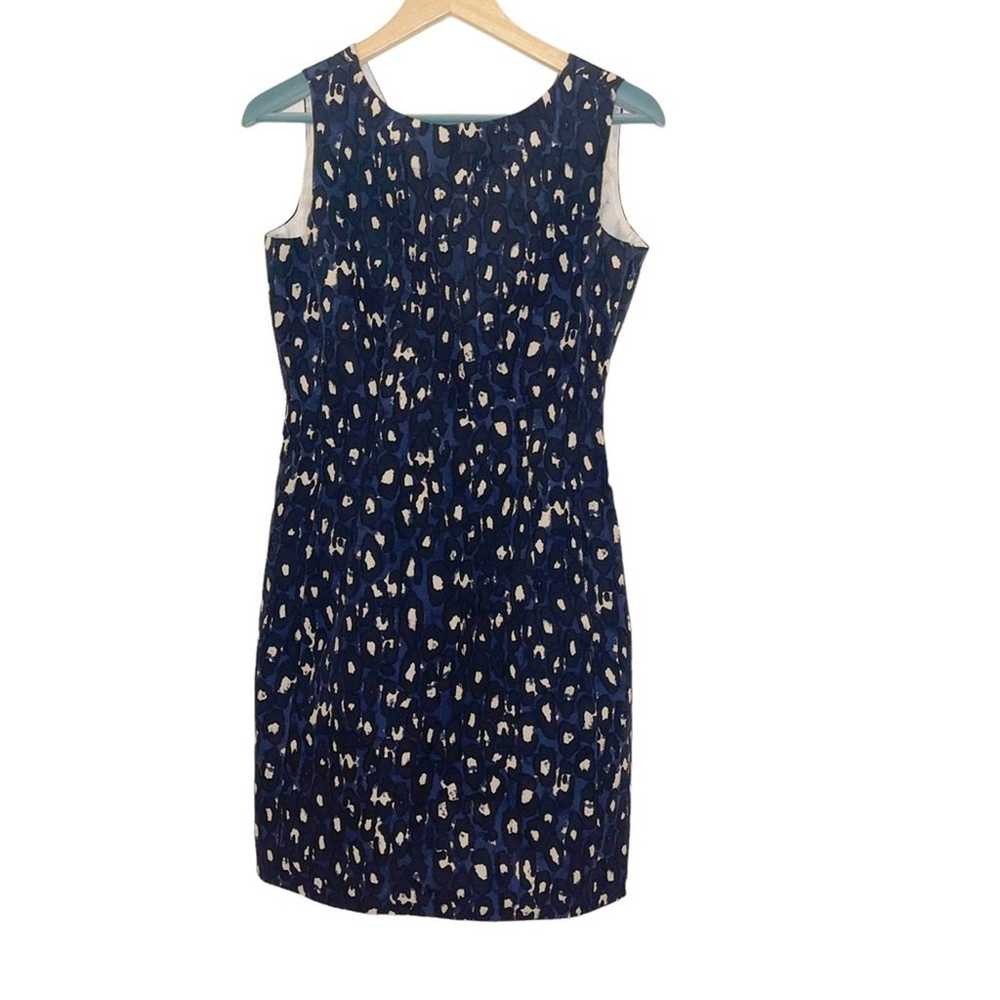 Kate Spade Blue Autumn Leopard Domino Sheath Dress - image 2