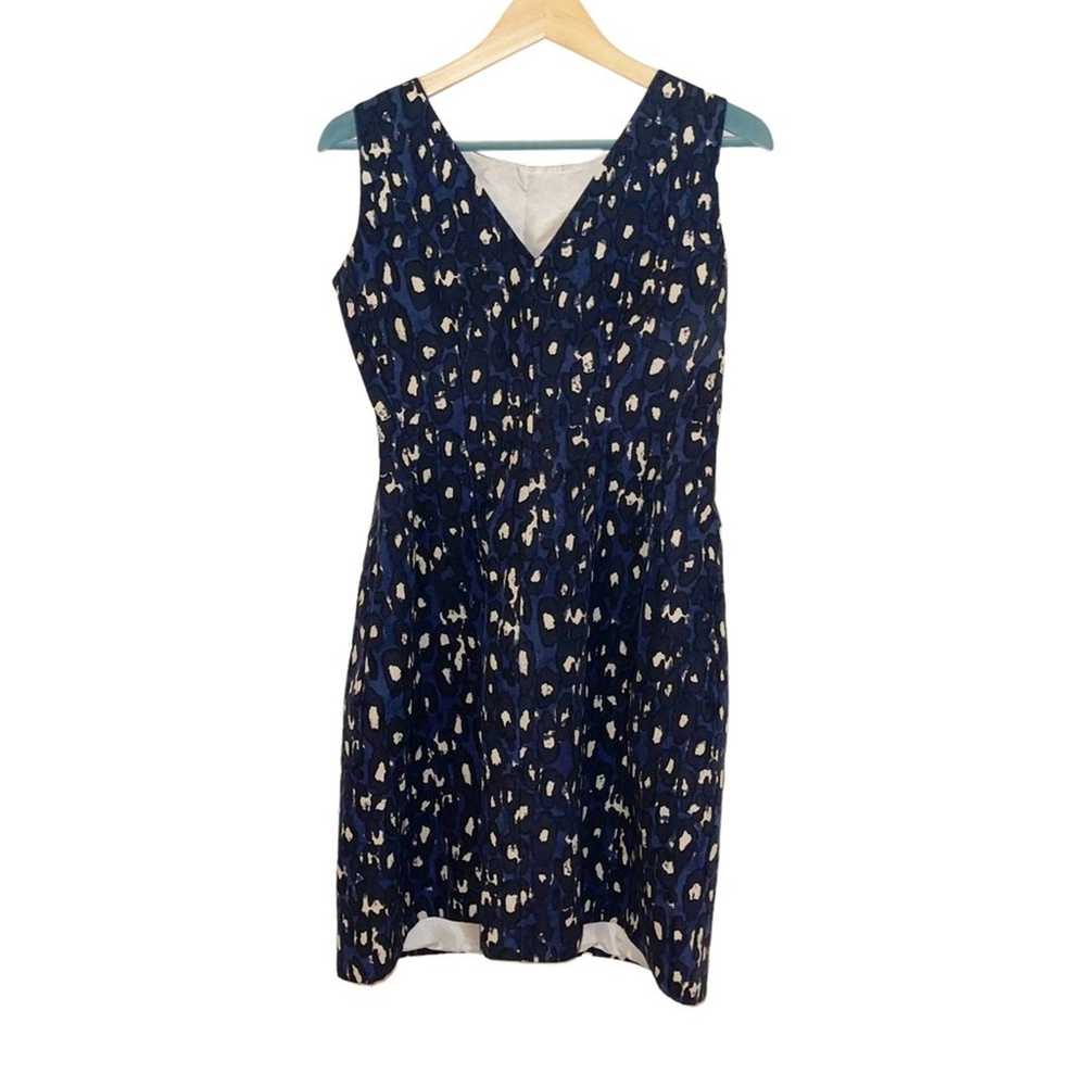 Kate Spade Blue Autumn Leopard Domino Sheath Dress - image 3