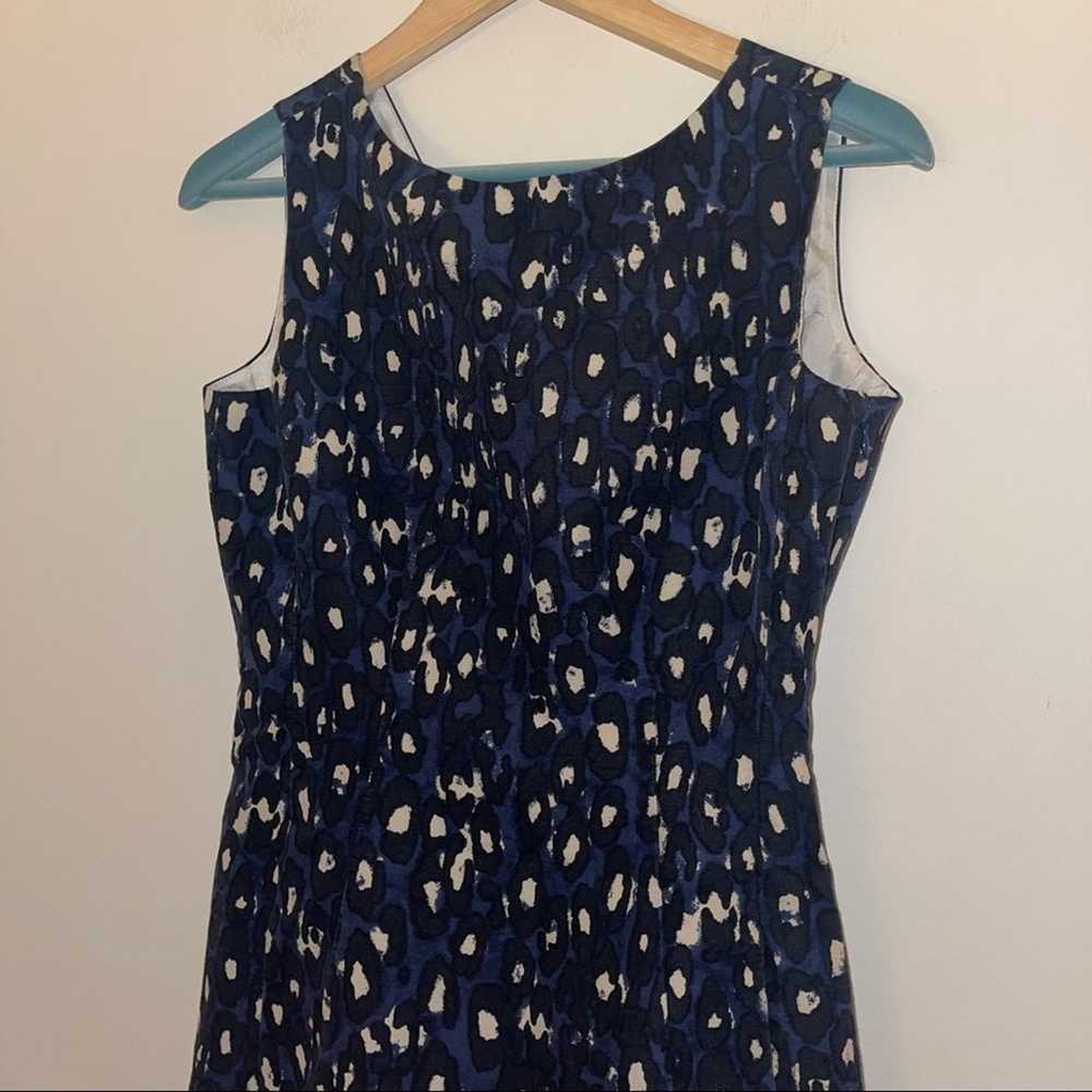 Kate Spade Blue Autumn Leopard Domino Sheath Dress - image 4