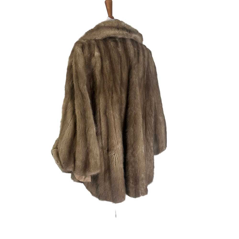 Vintage Vintage 1960s Brown Mink Fur Cape Stole W… - image 7