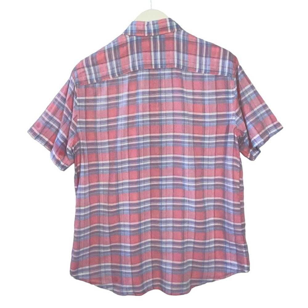 Faherty Faherty Plaid Short Sleeve Cotton Linen B… - image 2