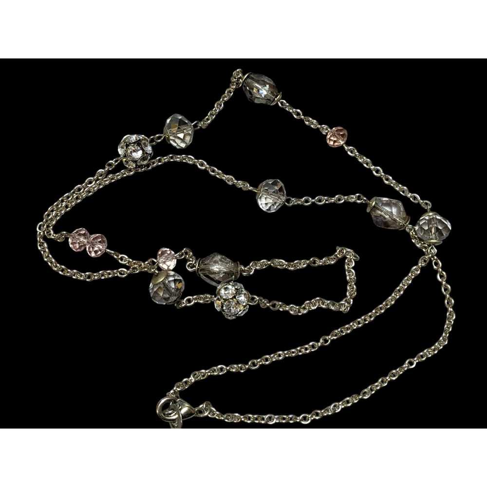 Other Y2K Glam Silver Chain Beaded Statement Neck… - image 2