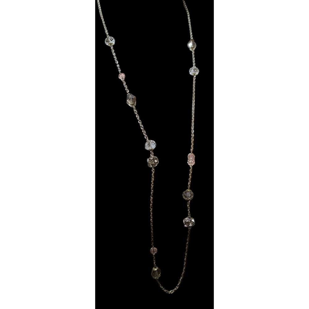 Other Y2K Glam Silver Chain Beaded Statement Neck… - image 4