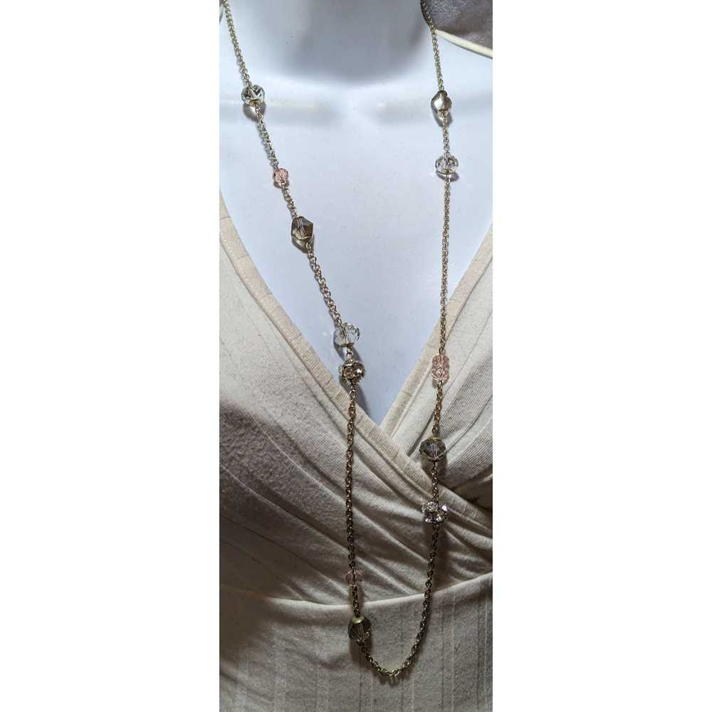 Other Y2K Glam Silver Chain Beaded Statement Neck… - image 7