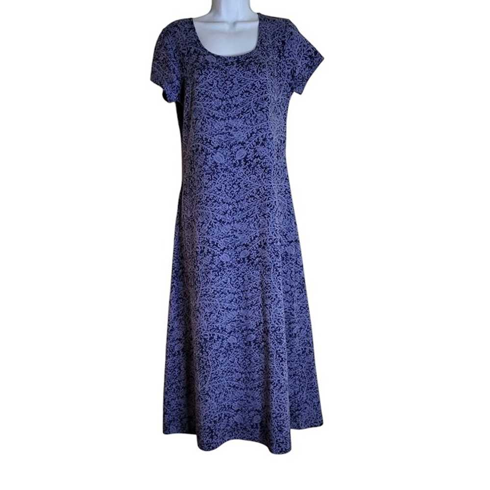 Peruvian Connection Midi Dress Size M Purple & Bl… - image 1