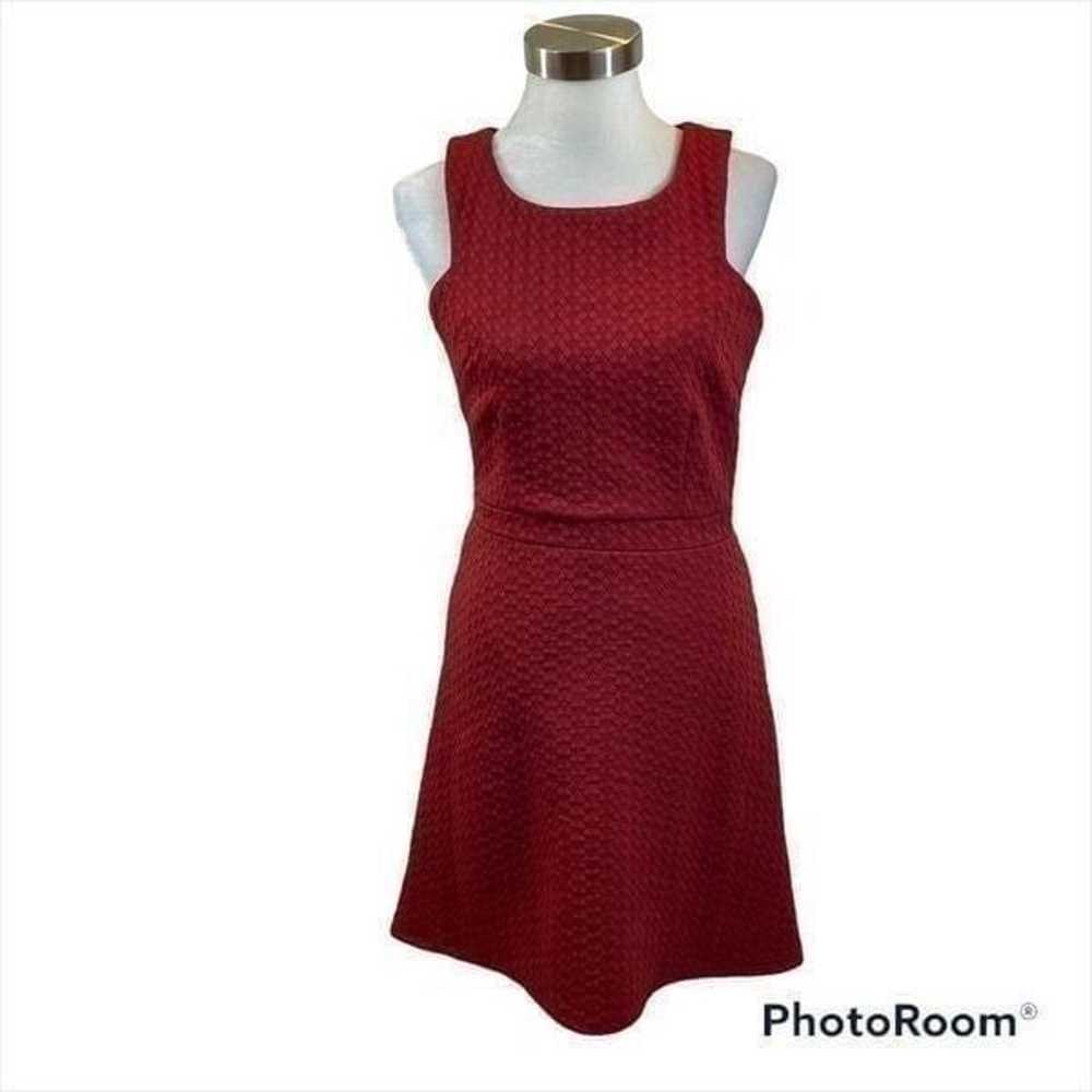 Maison Jules Burgundy Textured Sleeveless Midi Dr… - image 1