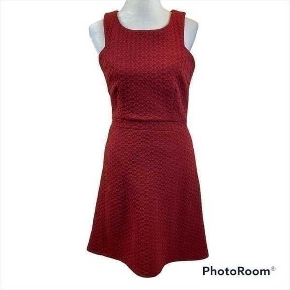 Maison Jules Burgundy Textured Sleeveless Midi Dr… - image 2