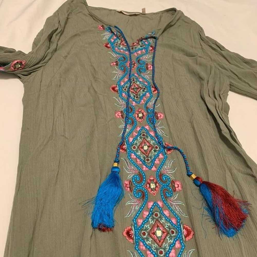 Soft Surroundings L boho loose fit embroidered lo… - image 5