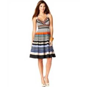 Calvin Klein | Multi-Colored Striped Fit & Flare … - image 1