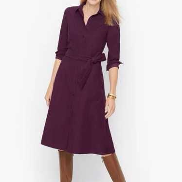 Talbots Women 14 Eggplant Corduroy Tie Waist Shirt