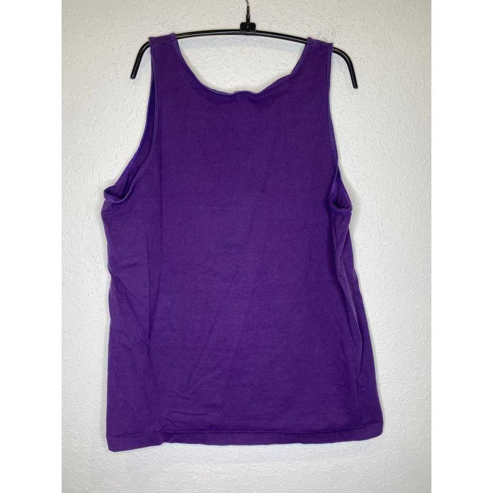 Vintage 1980’s Jazzercise Purple Tank Top Sz XL W… - image 4