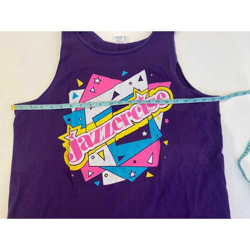 Vintage 1980’s Jazzercise Purple Tank Top Sz XL W… - image 6