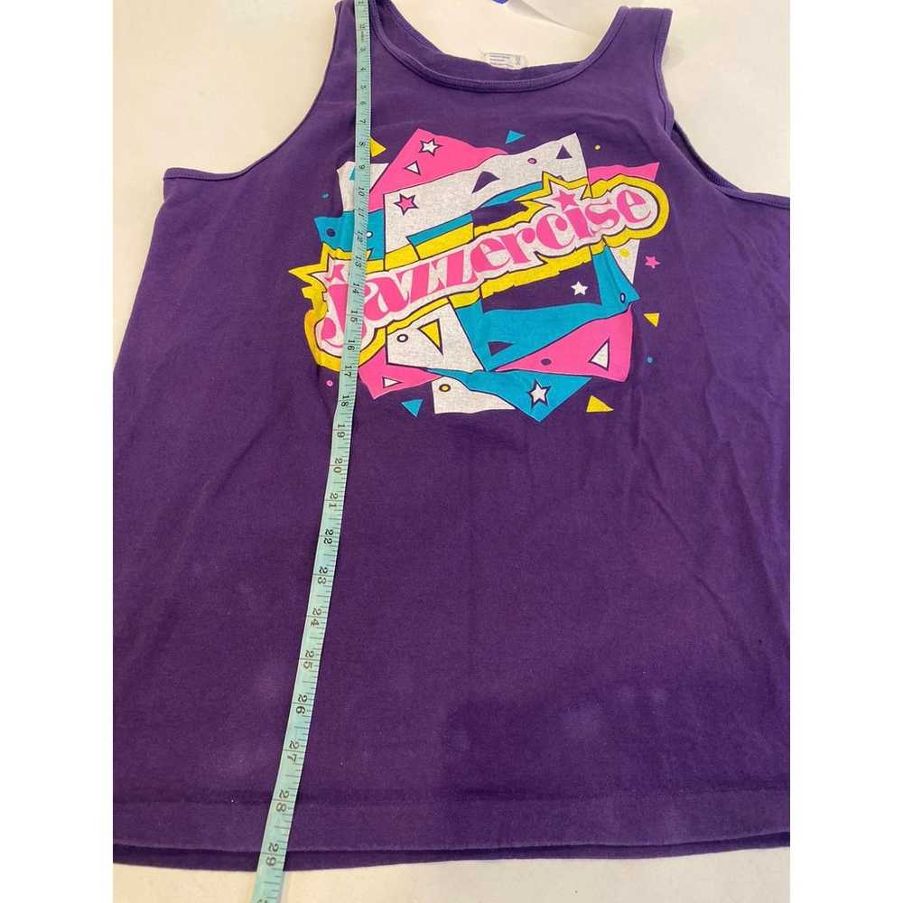 Vintage 1980’s Jazzercise Purple Tank Top Sz XL W… - image 8