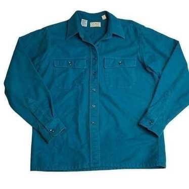 Vintage LL Bean Teal Flannel Shacket 14 - image 1