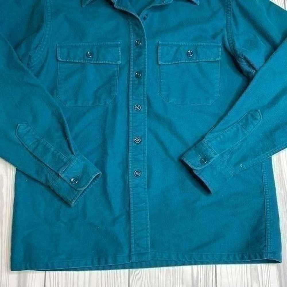 Vintage LL Bean Teal Flannel Shacket 14 - image 2