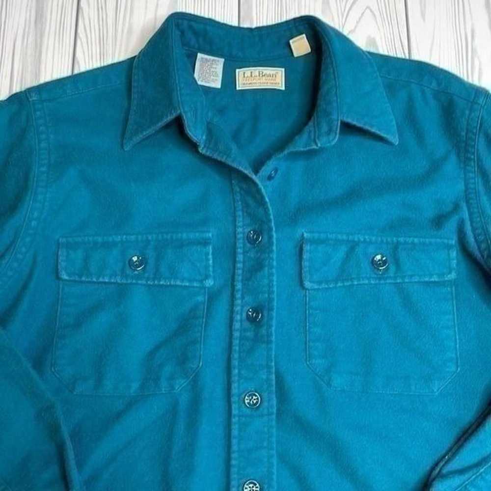 Vintage LL Bean Teal Flannel Shacket 14 - image 3