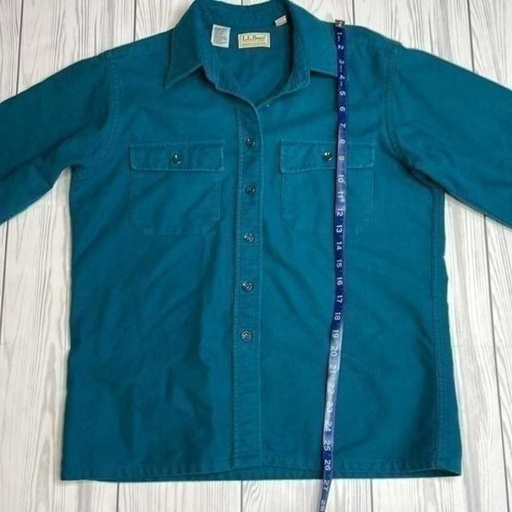 Vintage LL Bean Teal Flannel Shacket 14 - image 7